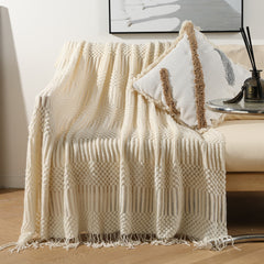 Nordic Sofa Blanket with Tassels