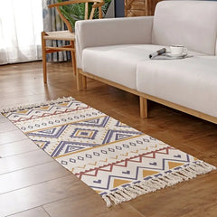 Decorative Ethnic Style Cotton Linen Tufted Rug