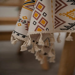 Ethnic Vibe Waterproof Tablecloth with Tassels