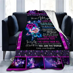 Cozy Fluffy Throw Blanket Gift for Mom from Daughter