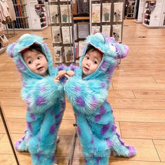 Warm & Cozy Animal Pattern Baby Sleepsuit With Hooded Zipper