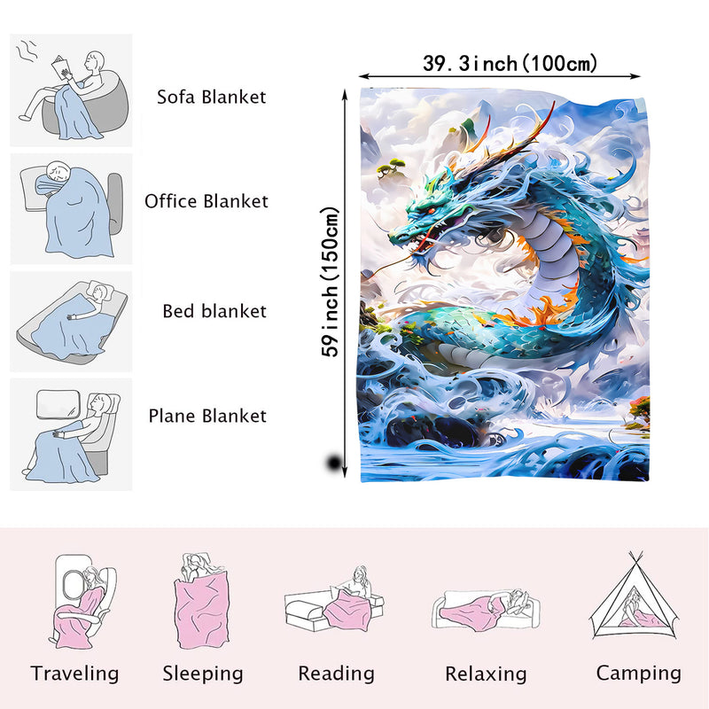 Dragon Fleece Throw Blanket