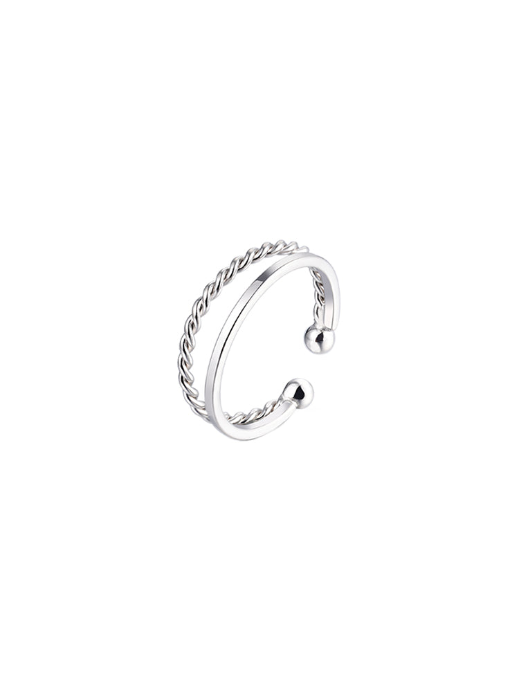 Elegant Sterling Double Spiral Ring