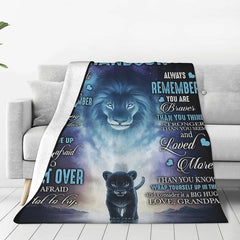 Grandson's Lion Fleece Blanket
