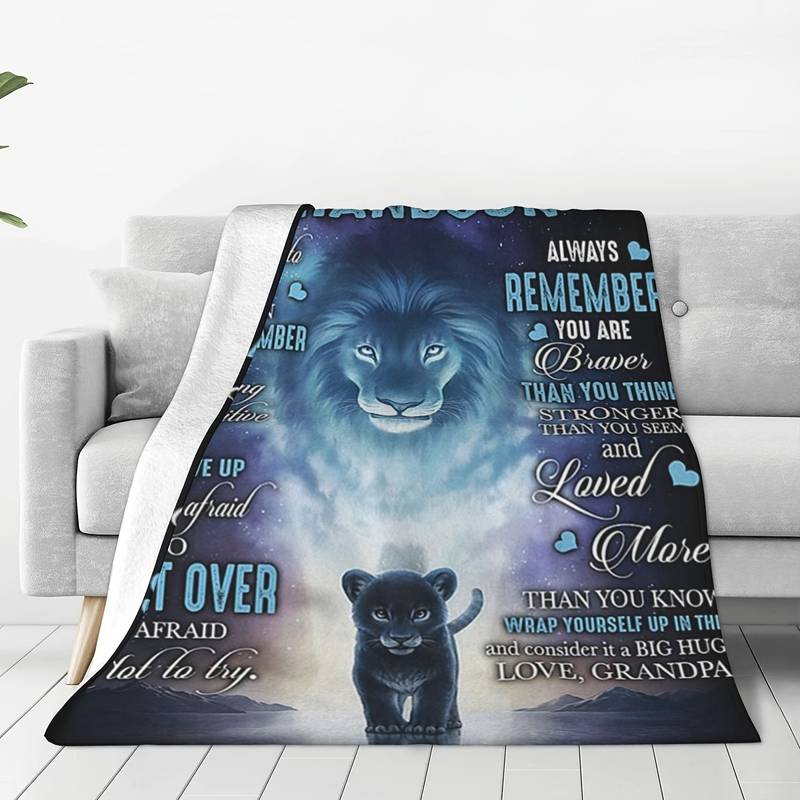 Grandson's Lion Fleece Blanket