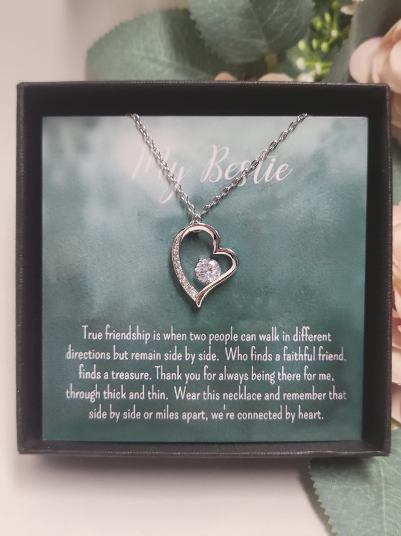 The Bond Between Your Bestie and you... is Forever!  The Forever Love Necklace will let her know!