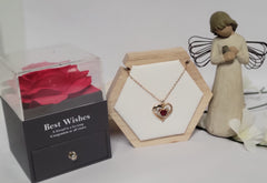 Beautiful Red Rose Jewelry Box Gift Set