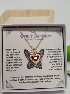 Double Intertwined Heart Necklace — Engraved "I Love You Always and Forever"