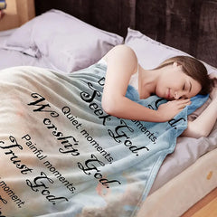 Faithful Comfort Plush Throw - Bible Verse Design