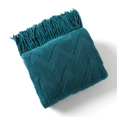 Geometric Knitted Throw Blanket