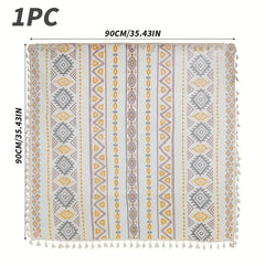 Ethnic Vibe Waterproof Tablecloth with Tassels