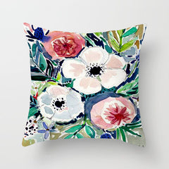 Graffiti Flower Print Accent Pillows