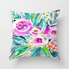 Graffiti Flower Print Accent Pillows