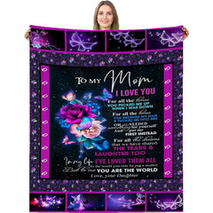 Cozy Fluffy Throw Blanket Gift for Mom from Daughter