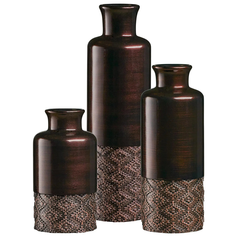 Creative Scents Dublin Brown Vases - Set of 3 Vases