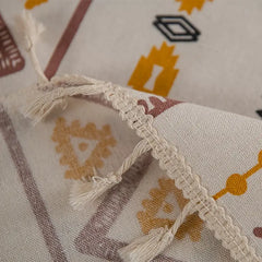 Ethnic Vibe Waterproof Tablecloth with Tassels