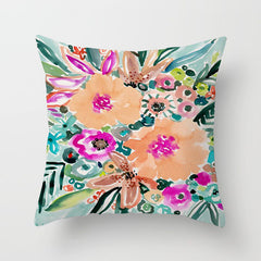 Graffiti Flower Print Accent Pillows