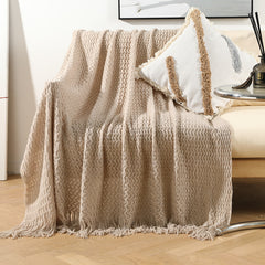 Nordic Vibe Sofa Blanket with Tassels