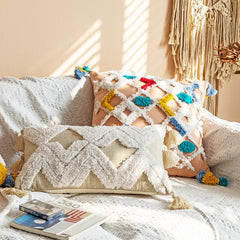 Tufted Cotton Canvas Accent Pillows