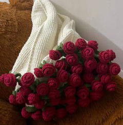 DIY Crocheted Blue Be;; Flower Blanket KIT