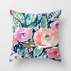 Graffiti Flower Print Accent Pillows