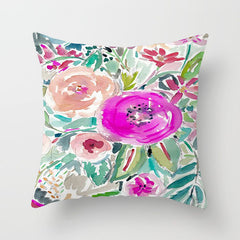 Graffiti Flower Print Accent Pillows