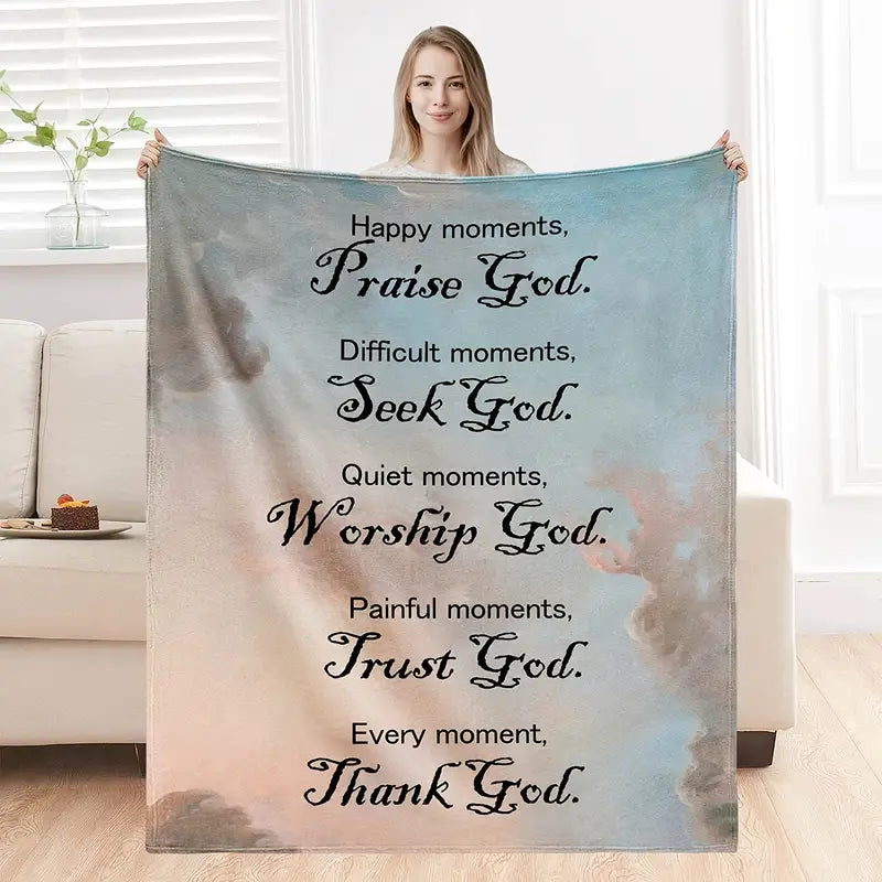 Faithful Comfort Plush Throw - Bible Verse Design