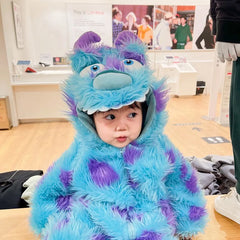 Warm & Cozy Animal Pattern Baby Sleepsuit With Hooded Zipper