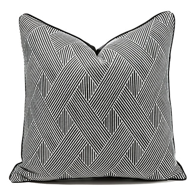 Black and White Striped Accent Pillow