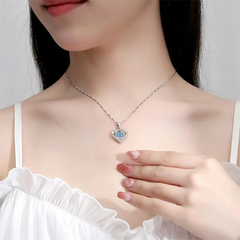 Blue Heart of The Ocean Jewelry Set - With Keepsake Blue Rose Jewelry Box
