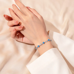 Blue Heart of The Ocean Jewelry Set - With Keepsake Blue Rose Jewelry Box