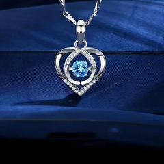 Blue Heart of The Ocean Jewelry Set - With Keepsake Blue Rose Jewelry Box