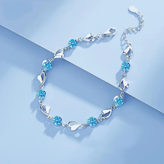 Blue Heart of The Ocean Jewelry Set - With Keepsake Blue Rose Jewelry Box