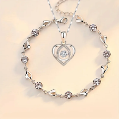 White Heart of The Ocean Jewelry Set - With Keepsake Rose Jewelry Box