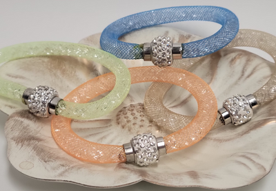Be Stylin' in these Unique Magnetic Tube Bracelets - 100's of Crystals!