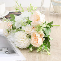 Artificial Rose and Peony Bouquet for Home Decor