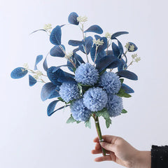 Artificial Eucalyptus Ball and Daisy Bouquet Decor