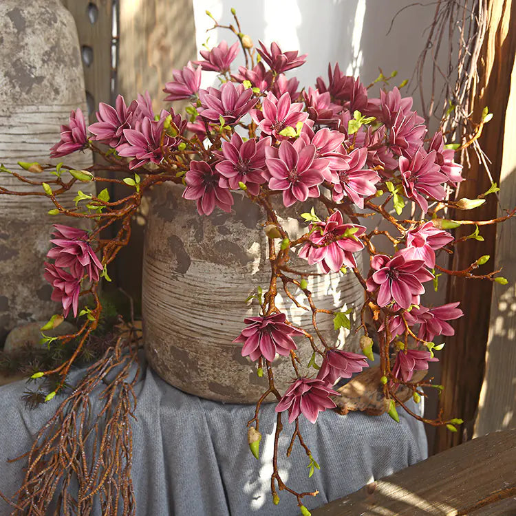Elegant PU Magnolia Faux Flowers for Home Decor