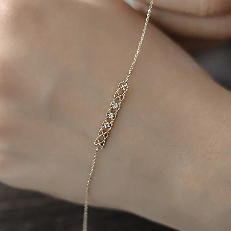 Geometric Filigree 14K Gold-Plated 925 Sterling Silver Bracelet