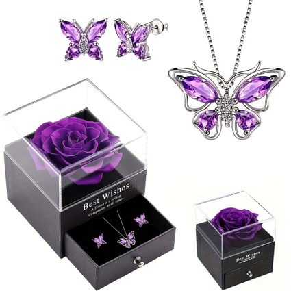 Beautiful Purple Butterfly Gift Set