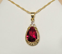 ❤️ “Red Merlot” Tear Drop Pendant