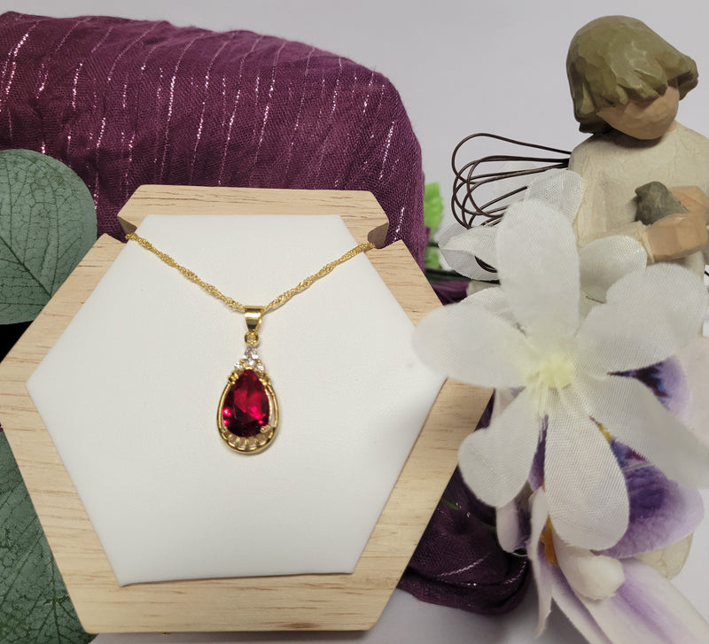 ❤️ “Red Merlot” Tear Drop Pendant