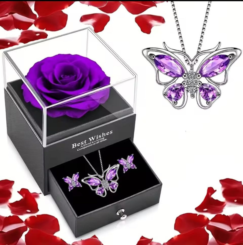 Beautiful Purple Butterfly Gift Set