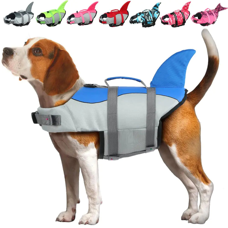 Funky Shark Fin Dog Life Vest – Splash-Safe Swim Jacket for Small Pups