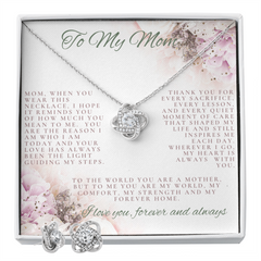 She Will Cry!  The Love Knot Necklace and Earrings are perfectly paired!