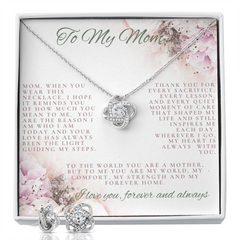 She Will Cry!  The Love Knot Necklace and Earrings are perfectly paired!