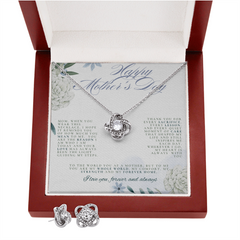 SHE WILL CRY!  The Love Knot Necklace and Earrings are perfectly paired!