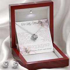She Will Cry!  The Love Knot Necklace and Earrings are perfectly paired!