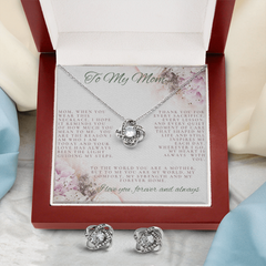 She Will Cry!  The Love Knot Necklace and Earrings are perfectly paired!