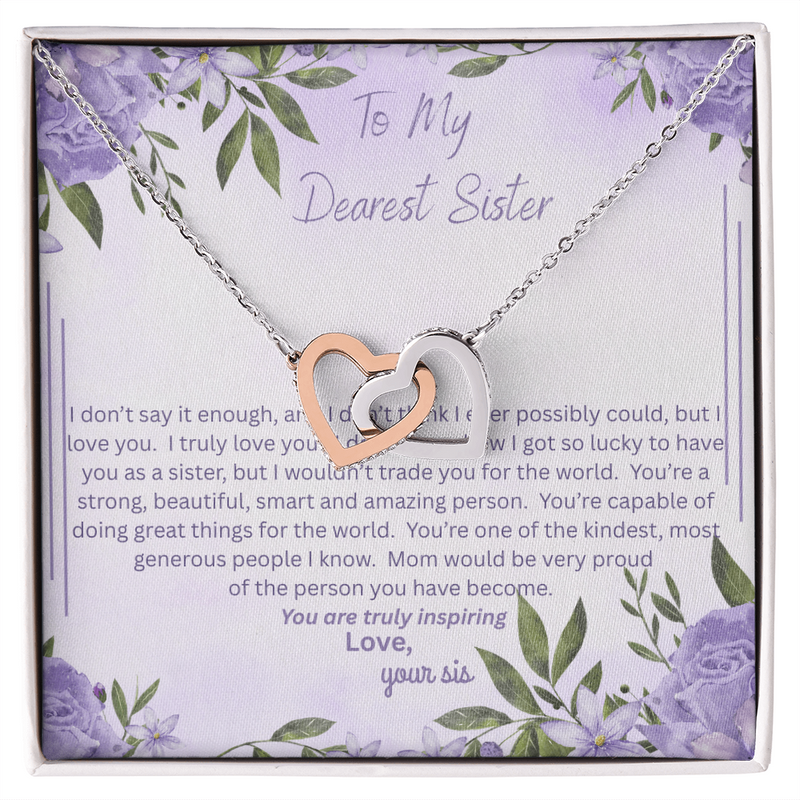 She Will Cry!  When you give her this Beautiful Interlocking Heart Necklace!